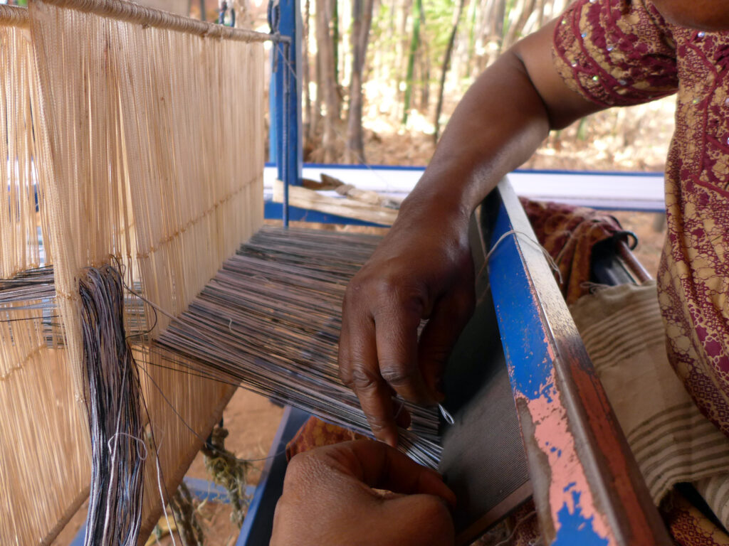 Tissage du fil de coton